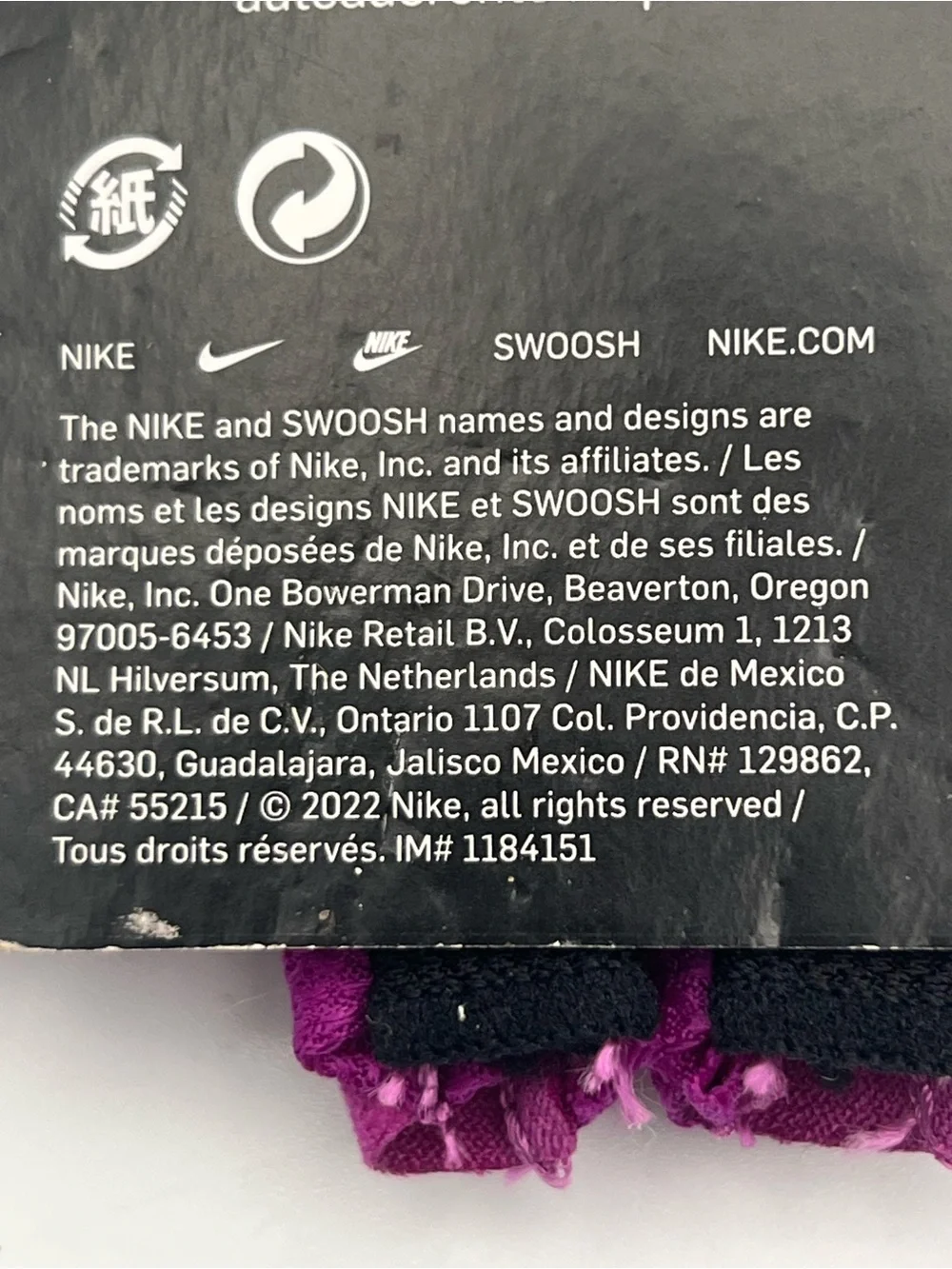 Nike Women's Fingerless Training Gloves - Magenta and Black